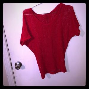 Hooded red shorts leave pull over